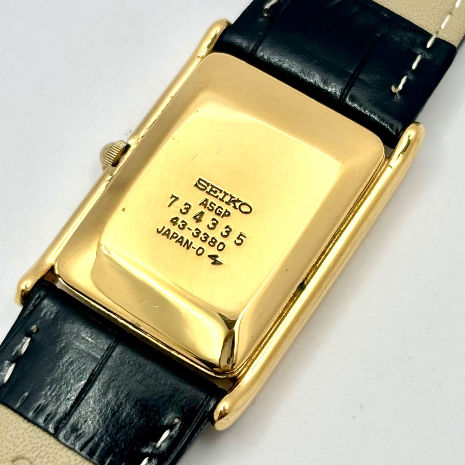 新品電池】SEIKO セイコー メンズ 腕時計 レクタンギュラー ゴールド