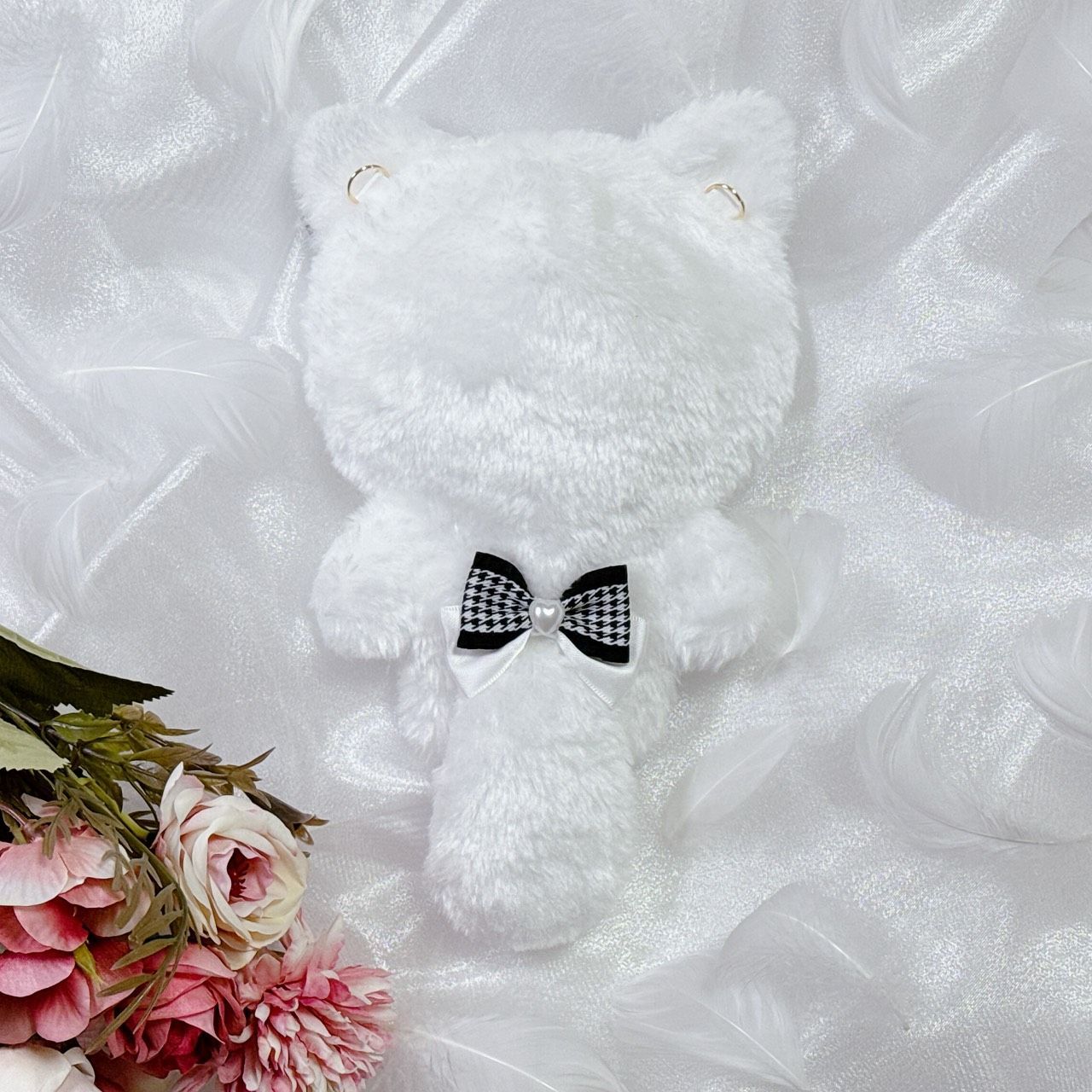 N04-W1】ぬい服 着ぐるみ 10～12cm ちびぐるみ ねこ耳 リボン付き