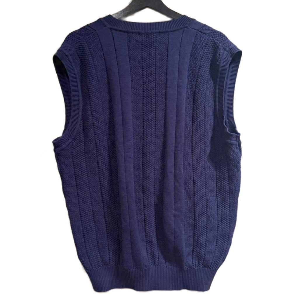 マンシングウェア MUNSINGWEAR ニットベスト コットン LL 紺 ネイビー