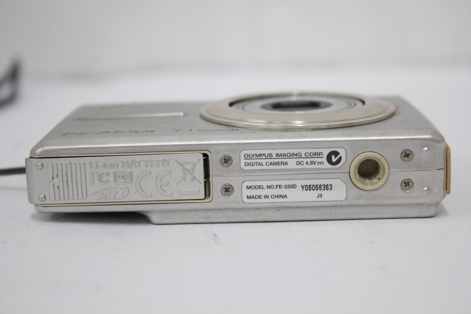 返品保証】 オリンパス Olympus FE-220D 3x バッテリー付き コンパクト