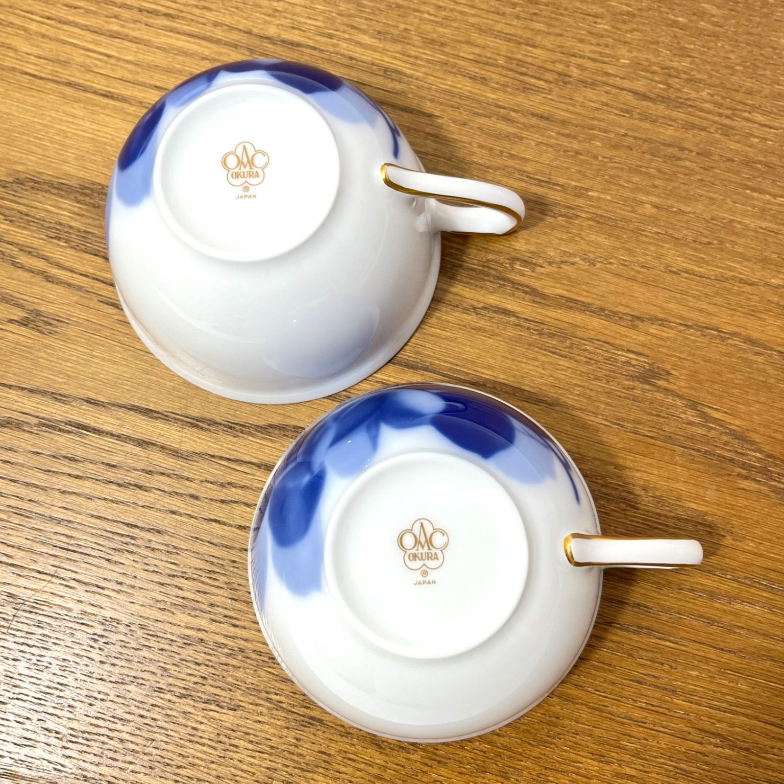 て27【美品】大倉陶園 ブルーローズ ティーカップ&ソーサー2客 - メルカリ