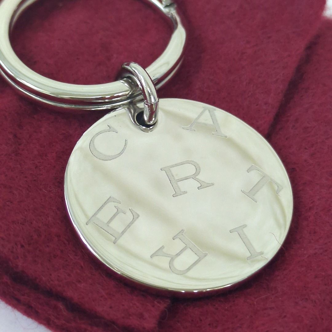 カルティエ　シルバー金属製キーホルダー カルティエ キーリング キーホルダー シルバーカラー スペイン製