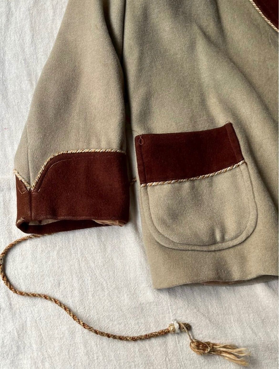 60s Euro vintage スモーキング ジャケット / ウール ブラウン