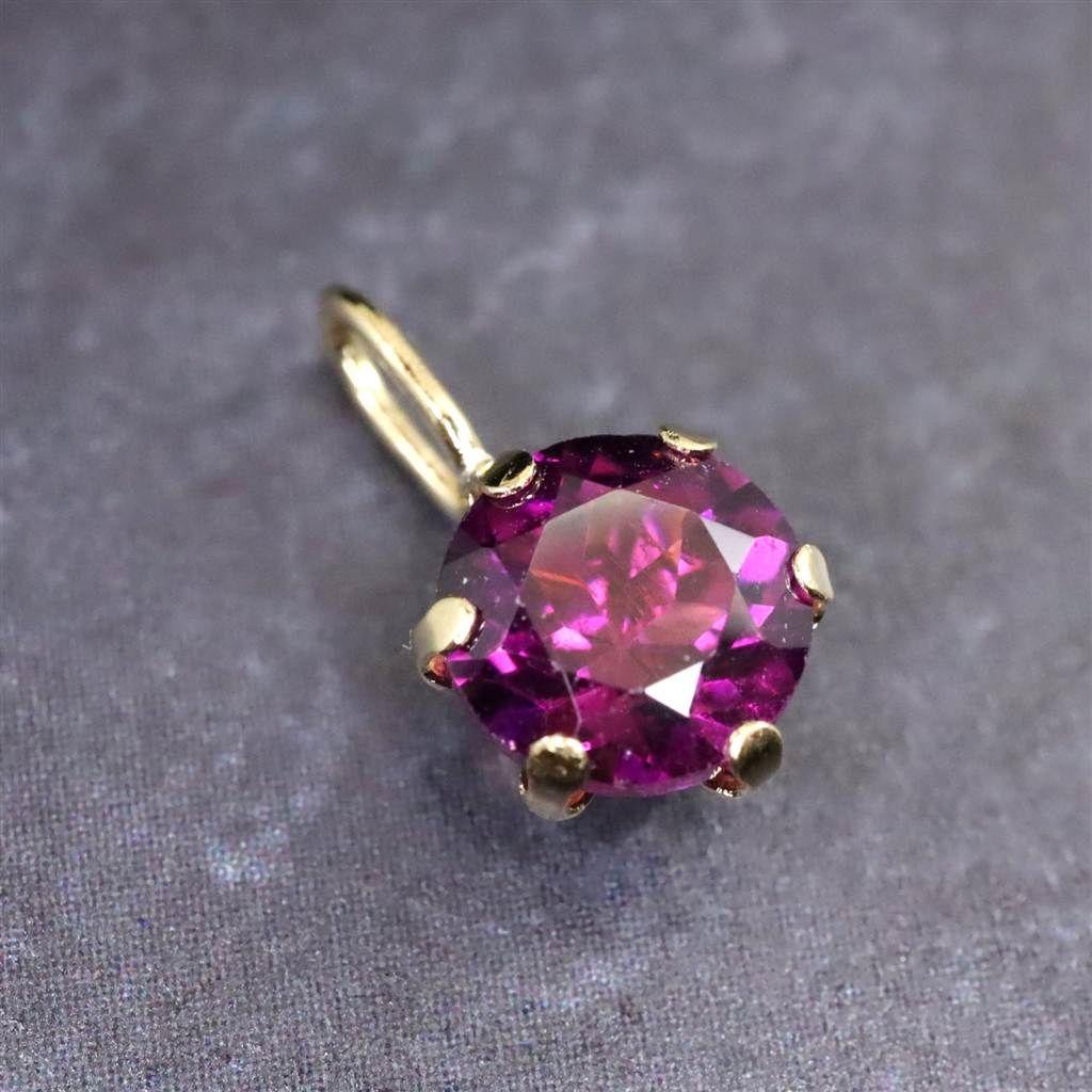 K18　パープル　ガーネット　トップ　ペンダント　約1.1g YG K18 パープル ガーネット トップ ペンダント 約1.1g YG 18金