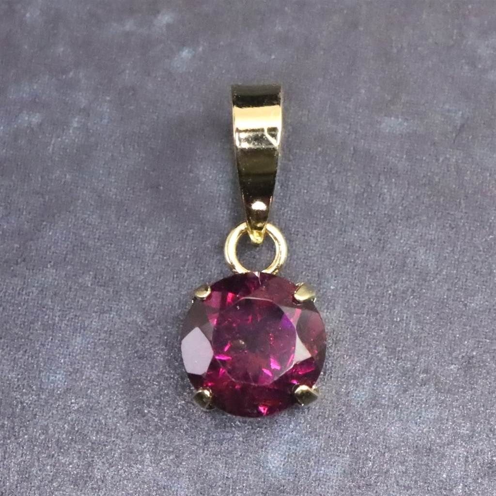 ロードライトガーネット 5mmラウンド ペンダントトップ チャーム K18YG
