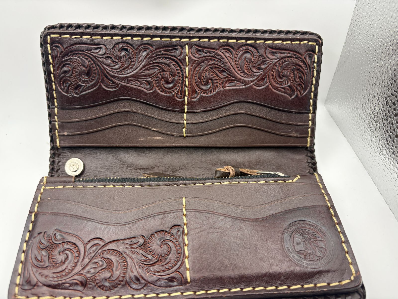 レザークラフト優 カービング バイカーズウォレット ライダース