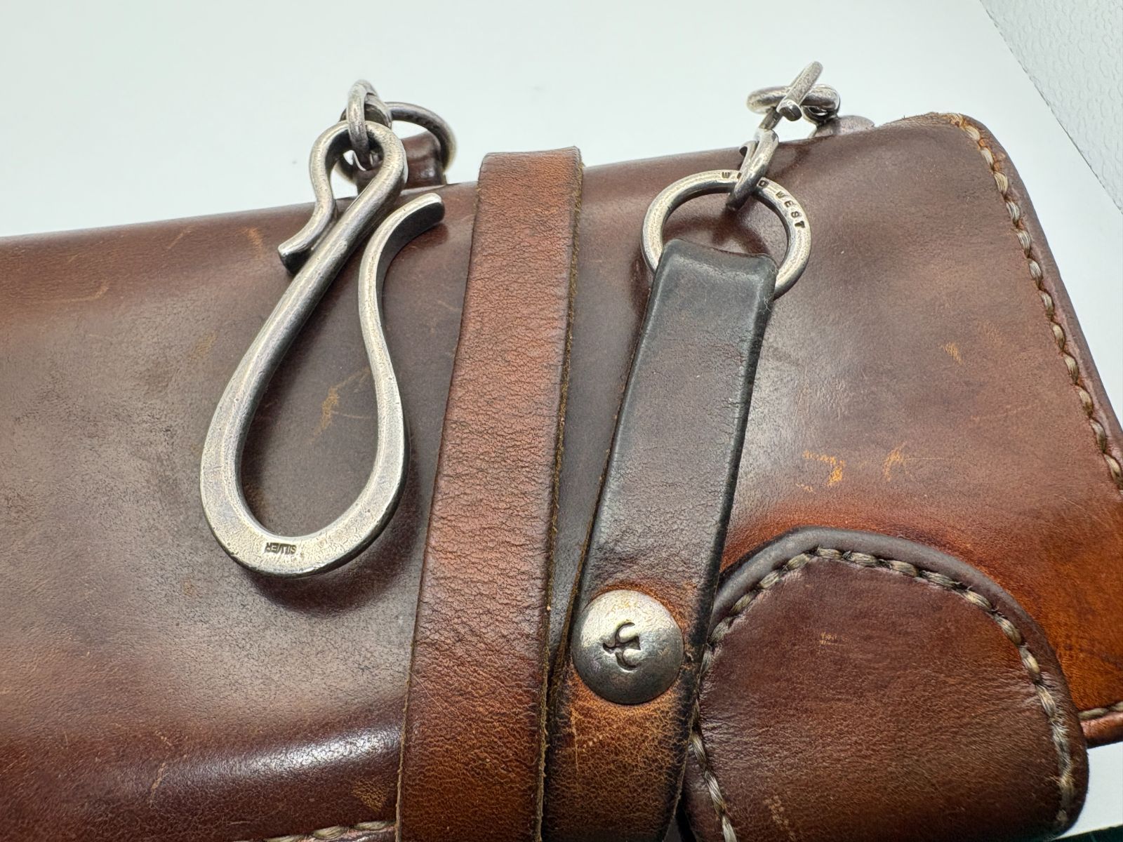 SOULSMITH レザークラフト　オーダーメイド　　WILD WEST シルバー925　金具　ウォレット　01d84
