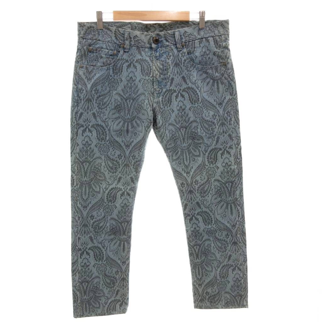 エトロ ETRO デニムパンツ ジーンズ ペイズリー柄 34 青 ブルー ⁄FF