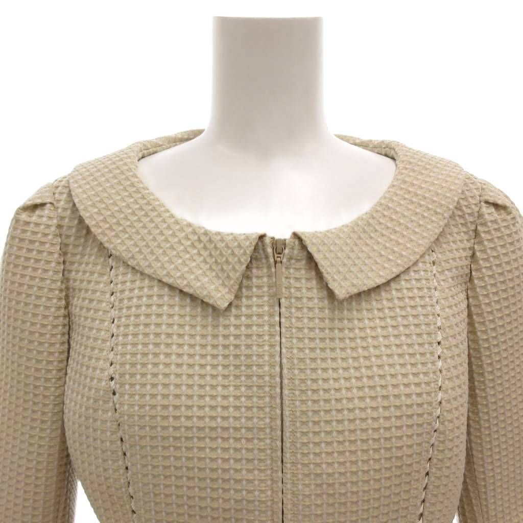 ルネ Rene ジャケット ブルゾン ジップアップ 36 ベージュ ラウンド