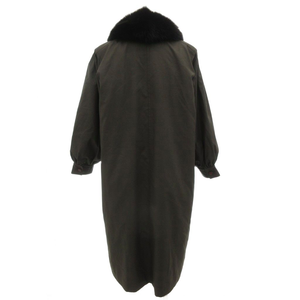 MADUSON ステンカラーコートコート ファー付き ロング 11 カーキ /FF  