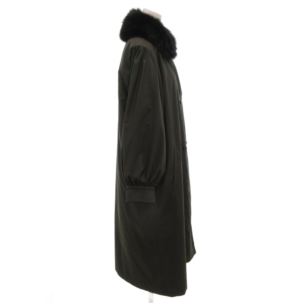 MADUSON ステンカラーコートコート ファー付き ロング 11 カーキ /FF  