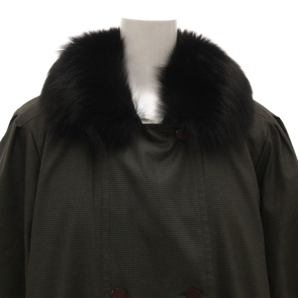 MADUSON ステンカラーコートコート ファー付き ロング 11 カーキ /FF  