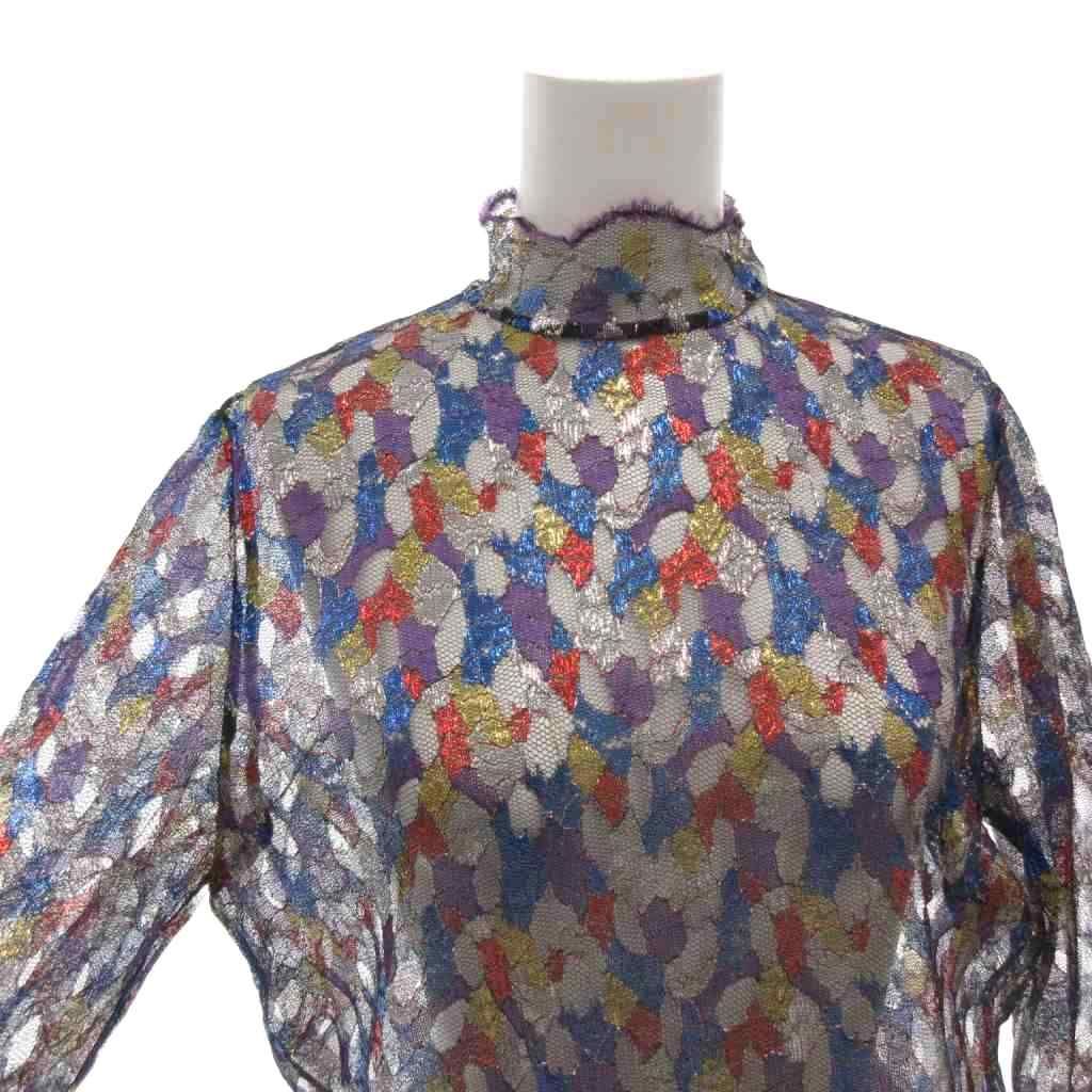 クリスチャンディオール Christian Dior シアーワンピース 光沢 七分袖