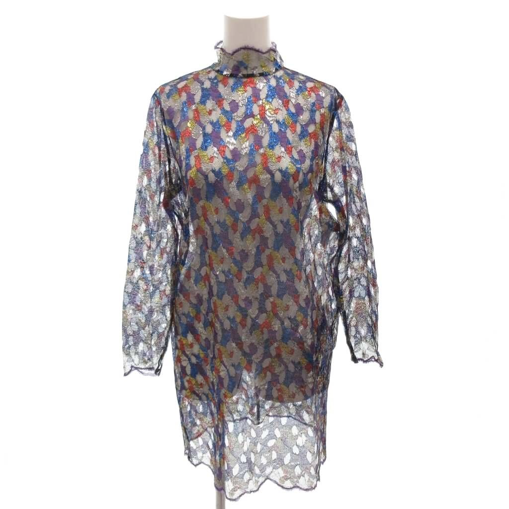 クリスチャンディオール Christian Dior シアーワンピース 光沢 七分袖