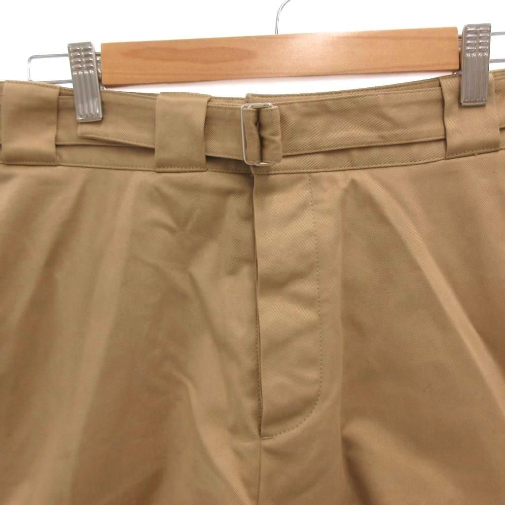 プラダ PRADA フレアスカート 38 ベージュ Aライン ショート丈 ベルト