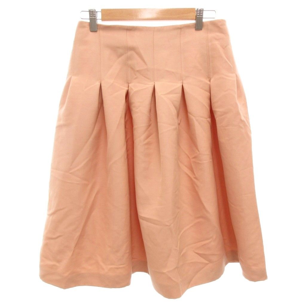 フォクシー　スカート フォクシー FOXEY ギャザースカート シルク混 40 ピンク タック ひざ丈