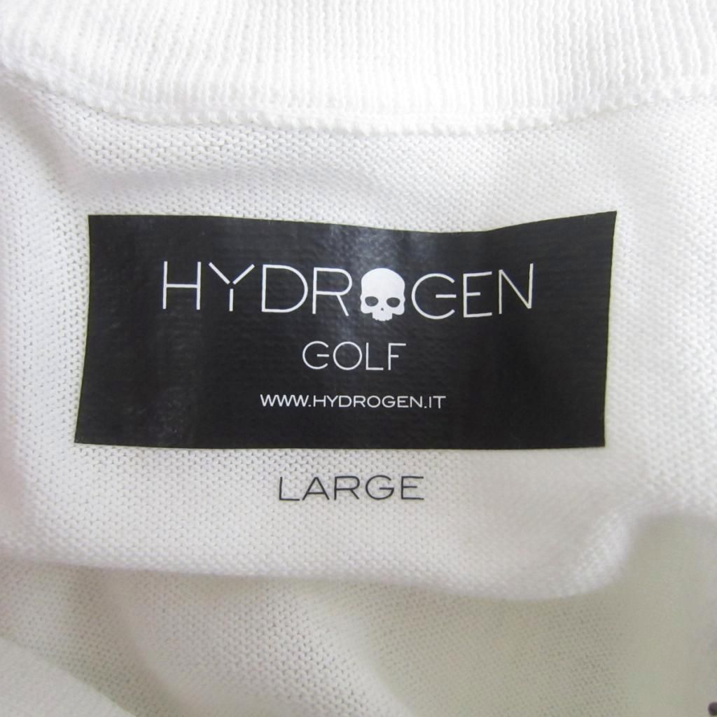 ハイドロゲン　ゴルフ　ニット　ジャケット ハイドロゲン HYDROGEN ゴルフウエア ニットジャケット ミドル丈 L 白