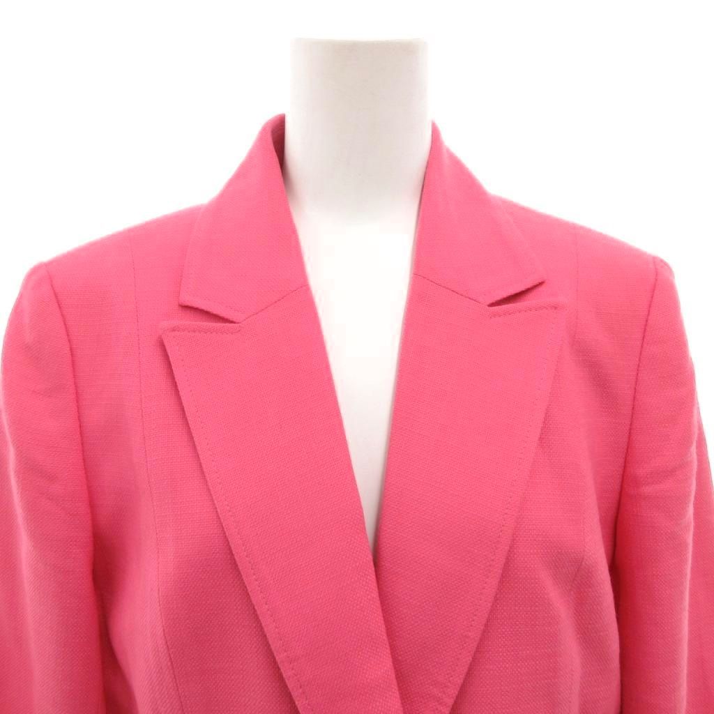 レオナール LEONARD テーラードジャケット ウール 11AR ピンク 花がら