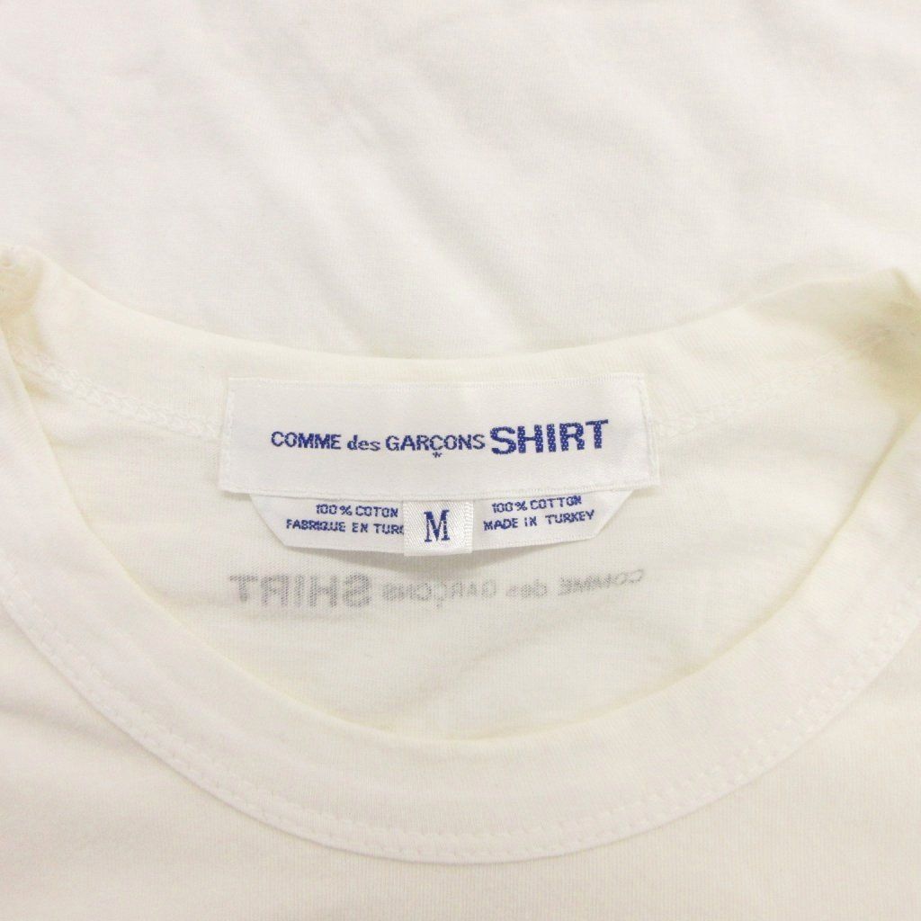 コムデギャルソンシャツ COMME des GARCONS SHIRT Tシャツ ロンＴ M 白 ホワイト 長袖 ラウンドネック ロゴ S08195 /NU ■GY62