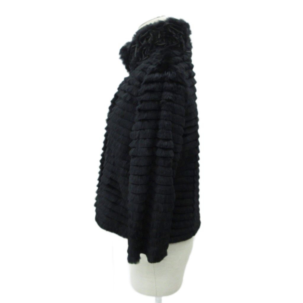 ペレッシモ PELLESSIMO ラビットファージャケット ミドル丈 M 黒