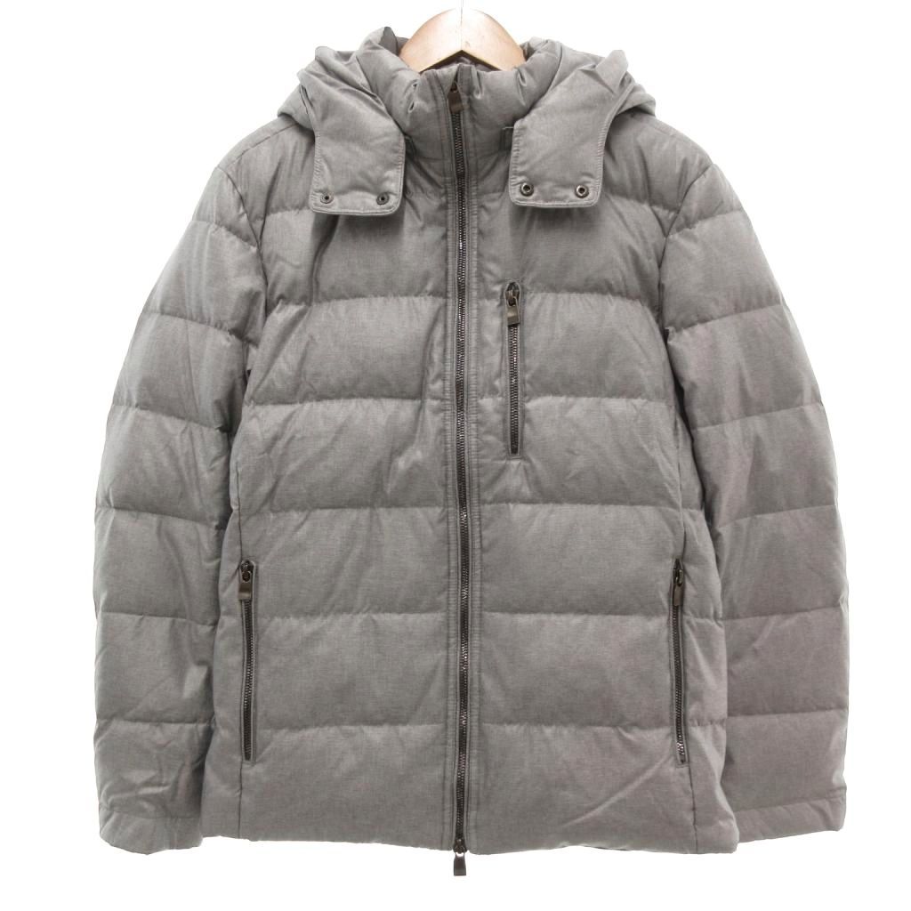 【美品】NICOLEフード付きダウンジャケット ムッシュニコル monsieur NICOLE タグ付き ダウンジャケット 50 グレー