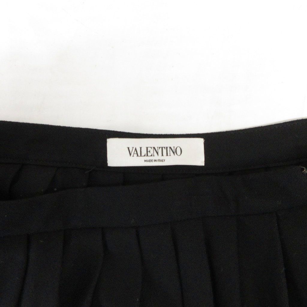 ヴァレンティノ ヴァレンチノ VALENTINO プリーツスカート ウール ひざ