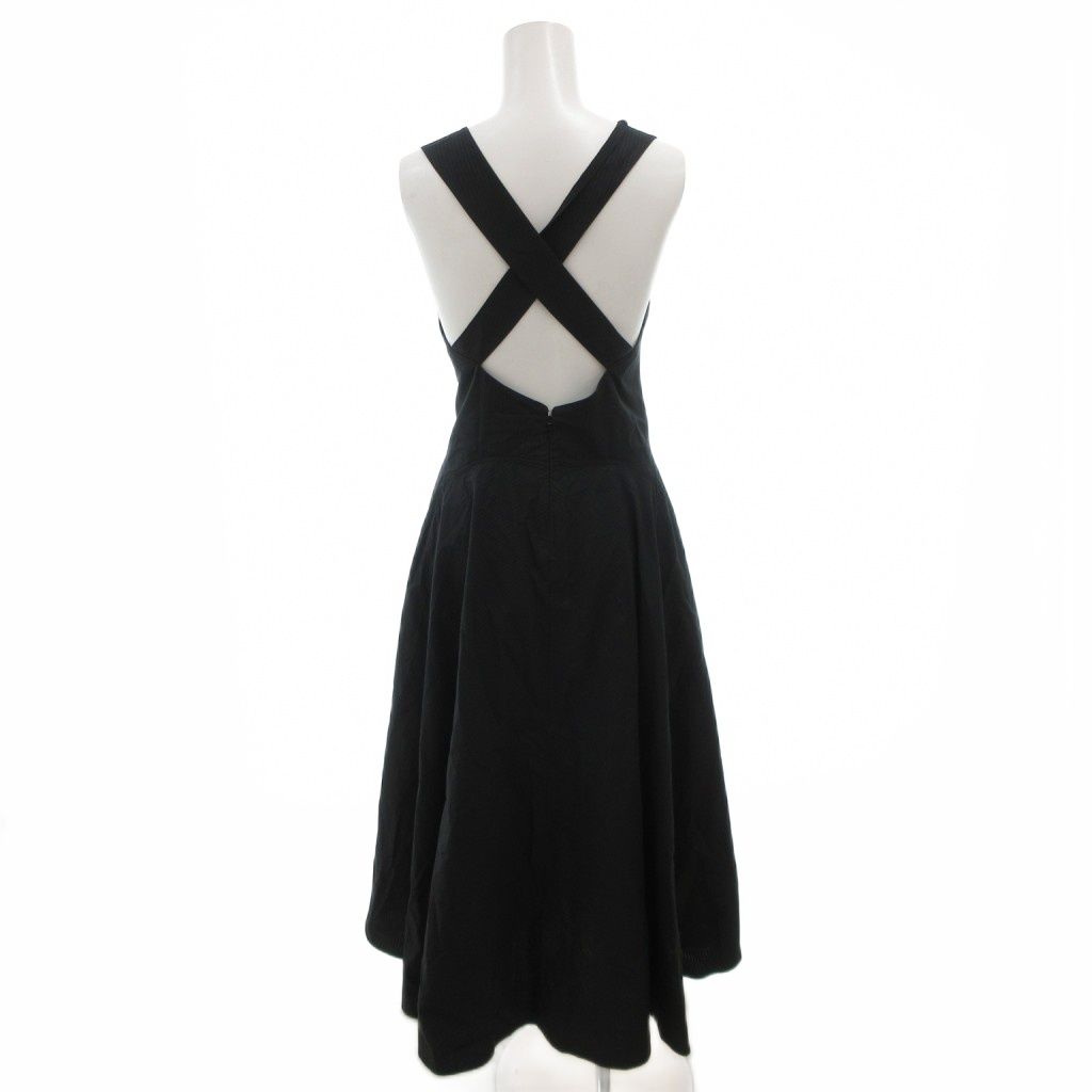 ARAIA アライア　ブラックノースリーブワンピース アライア ALAIA ワンピース 36 黒 ブラック Vネック クロス