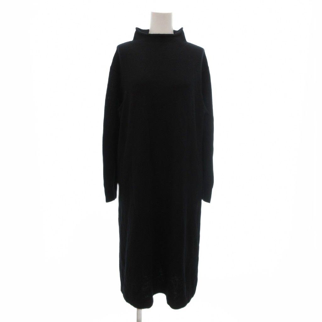 極美品 M セオリー リブニット ワンピース ロング ミモレ丈 黒 フレア セオリーリュクス theory luxe ワンピース ニット 38 黒 ブラック