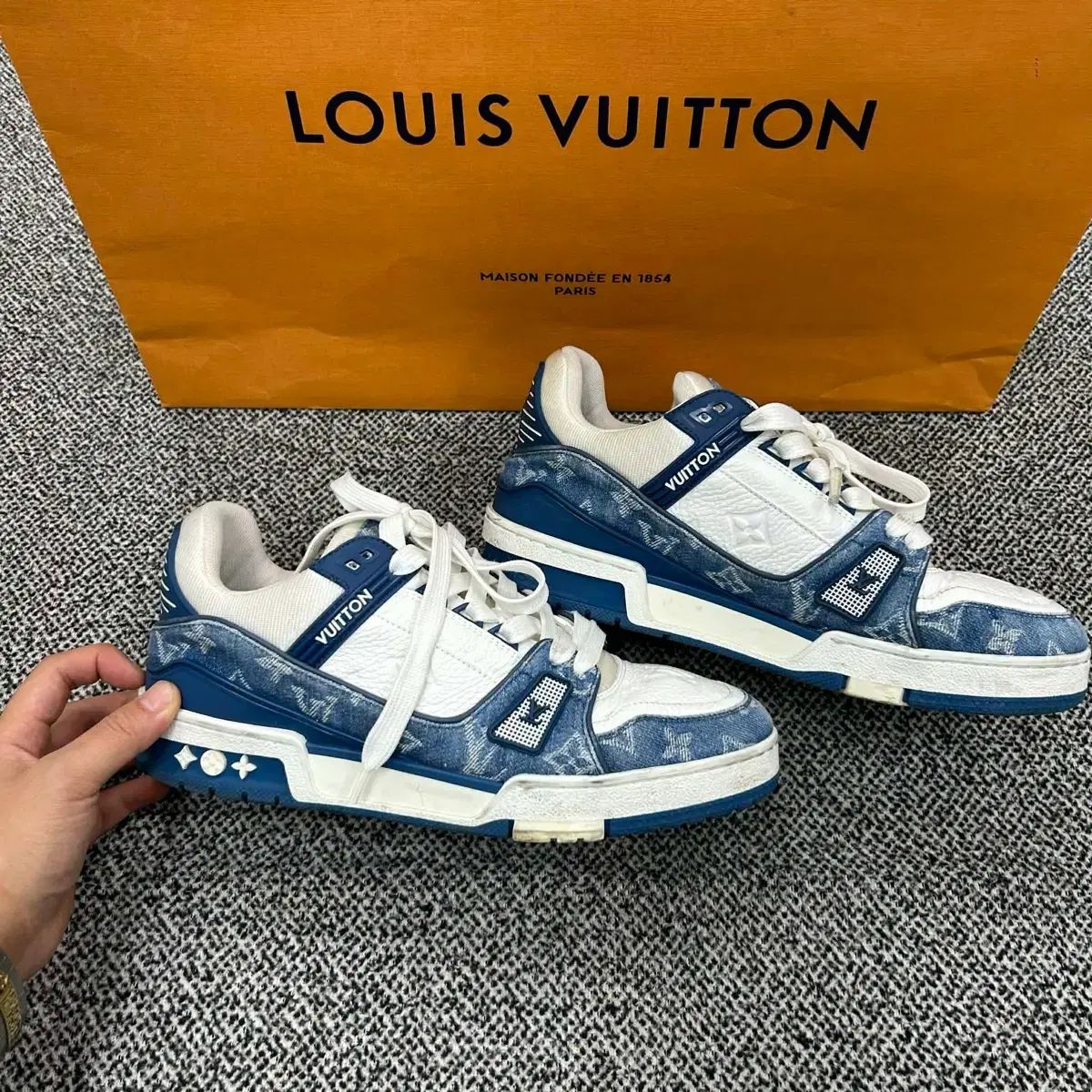 6/正規品 ルイヴィトン トレーナー デニム ブルー スニーカー - メルカリ
