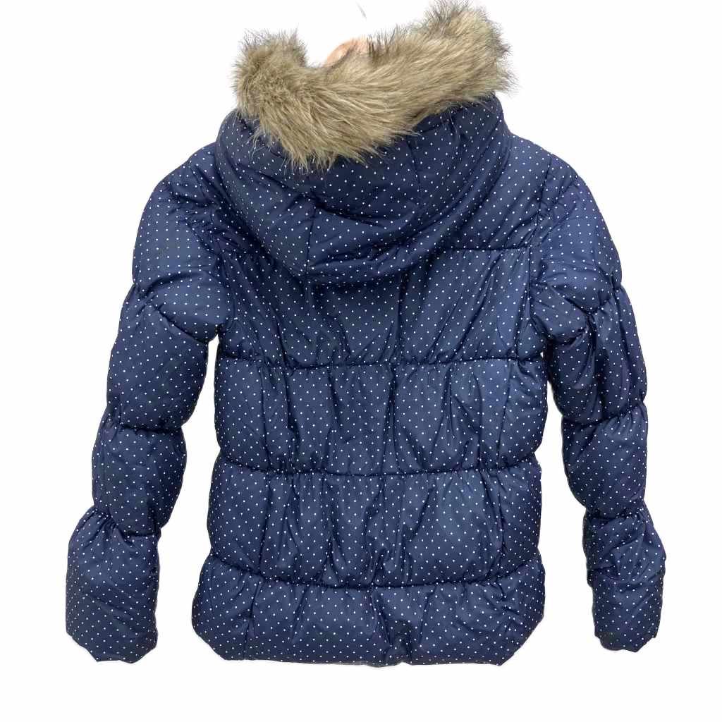 ギャップキッズ GAP KIDS 中綿ジャケット 140 紺 ネイビー ドット柄