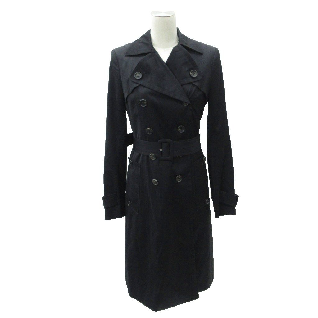 セオリーメンズ ブラックトレンチコート42サイズ　ライナー付き セオリー Theory トレンチコート ロング丈 38 M ライナー付き 黒