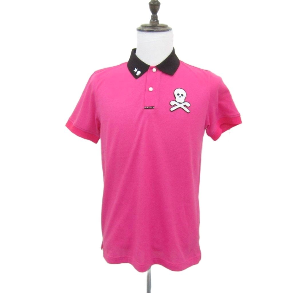 マーク＆ロナ MARK&LONA ゴルフウエア ポロシャツ 半袖 48 M ピンク