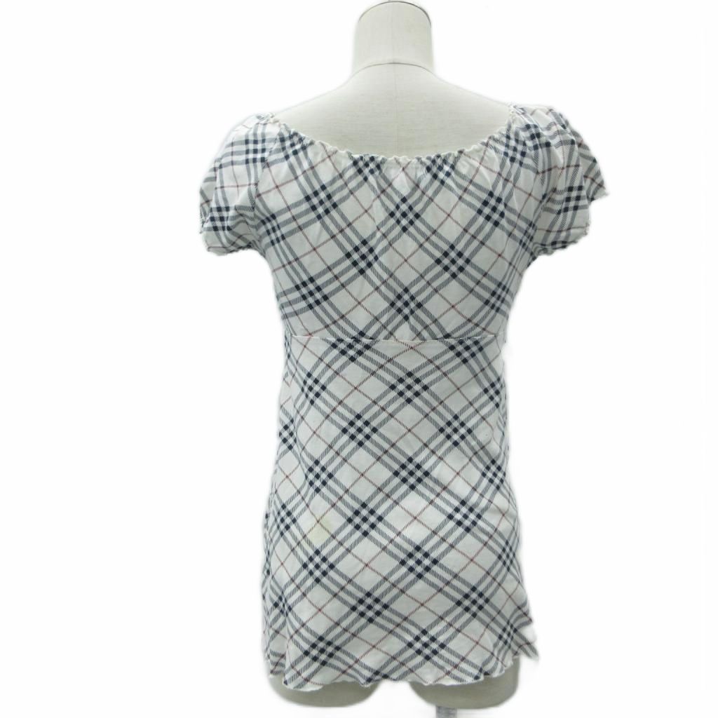 バーバリーロンドンブルーレーベルホルダーネックリボントップス白38 バーバリーブルーレーベル BURBERRY BLUE LABEL カットソー 半袖 38 M