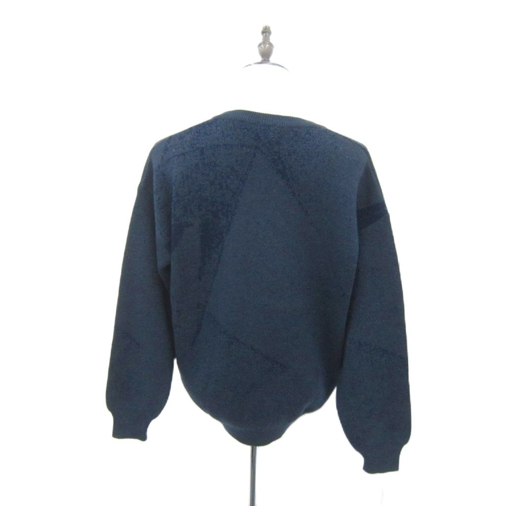 【未使用】サイズL ランバン 長袖ニット ウール 濃紺 No.2 ランバン LANVIN ニット セーター 長袖 ウール L 紺 ネイビー Vネック