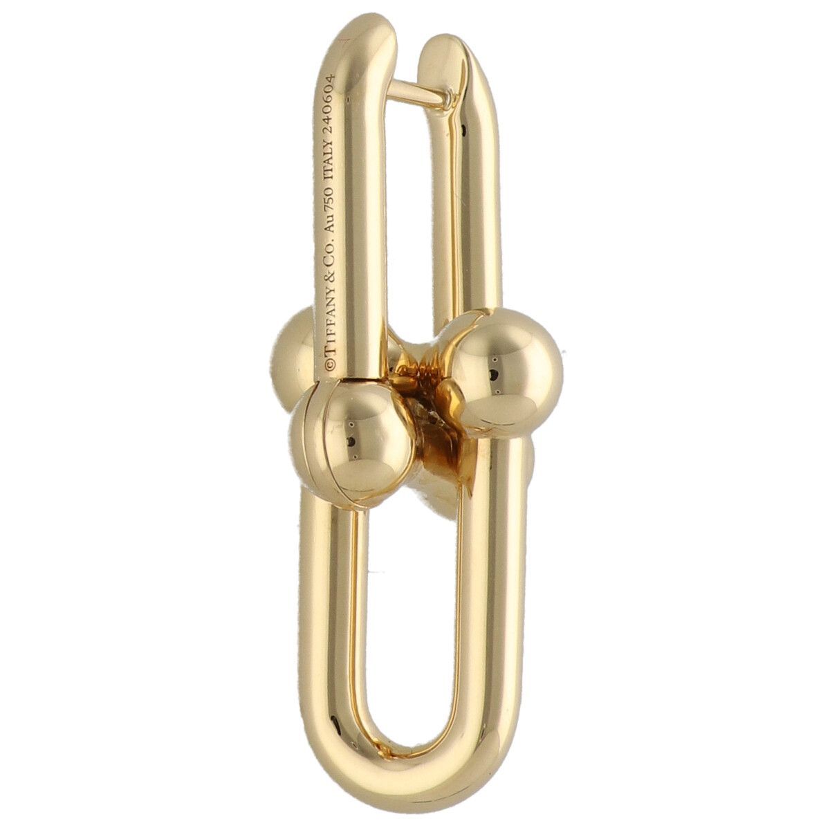 Tiffany 18金　ピアス　片耳 中古】 Tiffany ＆ Co. ティファニー ハードウェア ラージ リンク