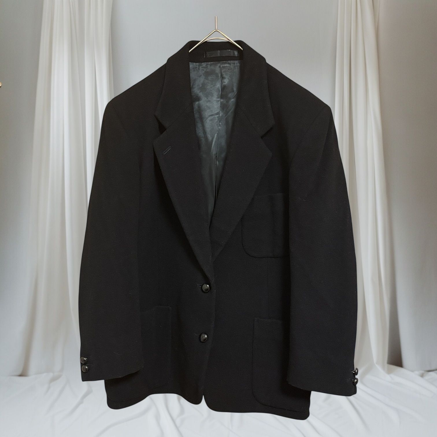 極美品✨マーガレットハウエル高級羊革テーラードジャケットSキャメル　アンコン 最高級】マーガレットハウエル カシミヤ55% テーラードジャケット 黒