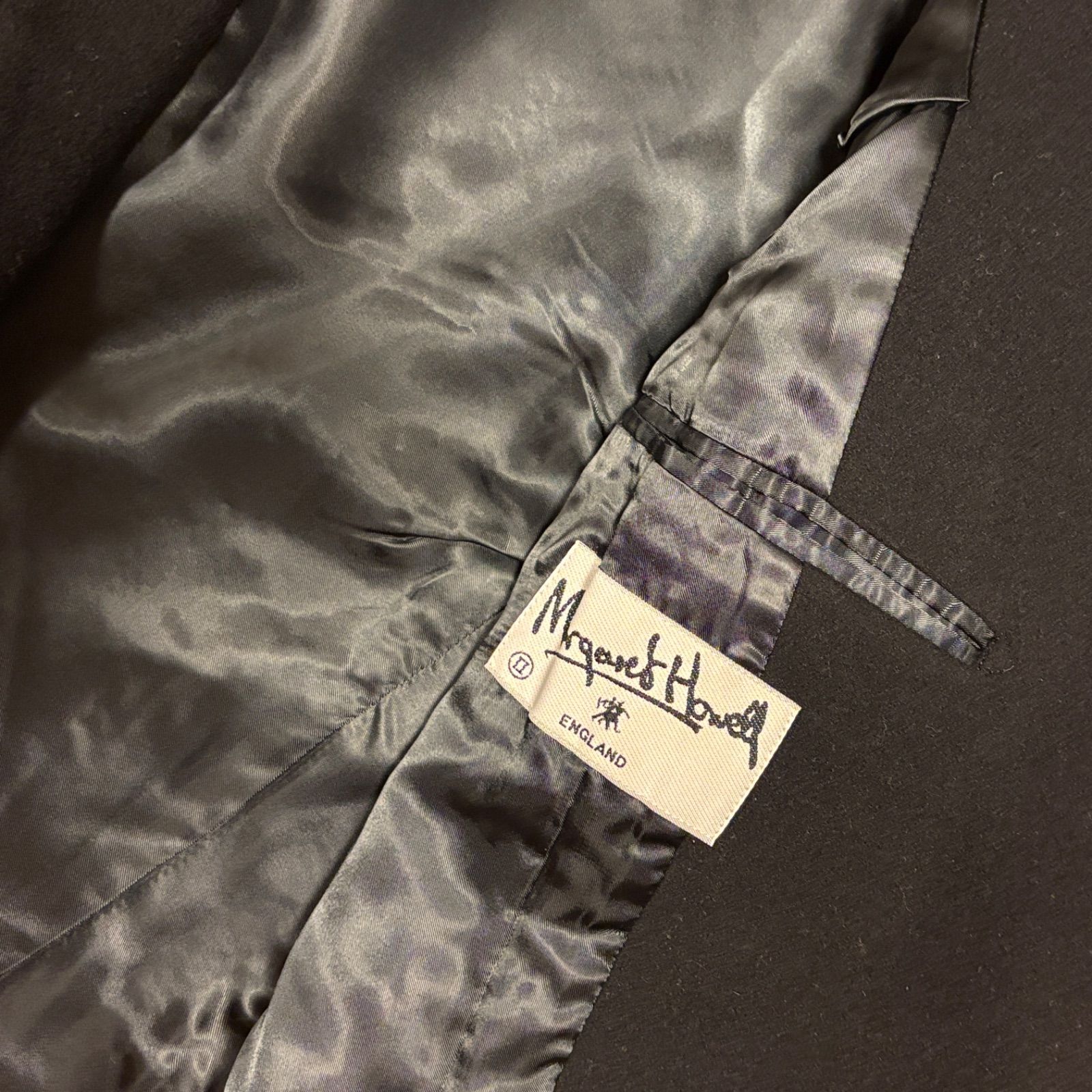 最高級】マーガレットハウエル カシミヤ55% テーラードジャケット 黒