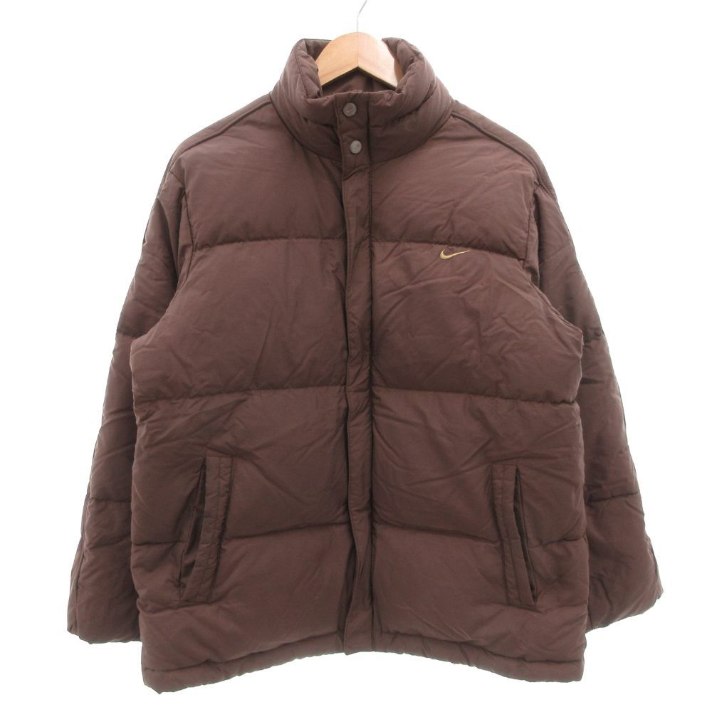 ナイキ NIKE 00s ダウンジャケット ジップアップ ロゴ刺繍 ナイロン L