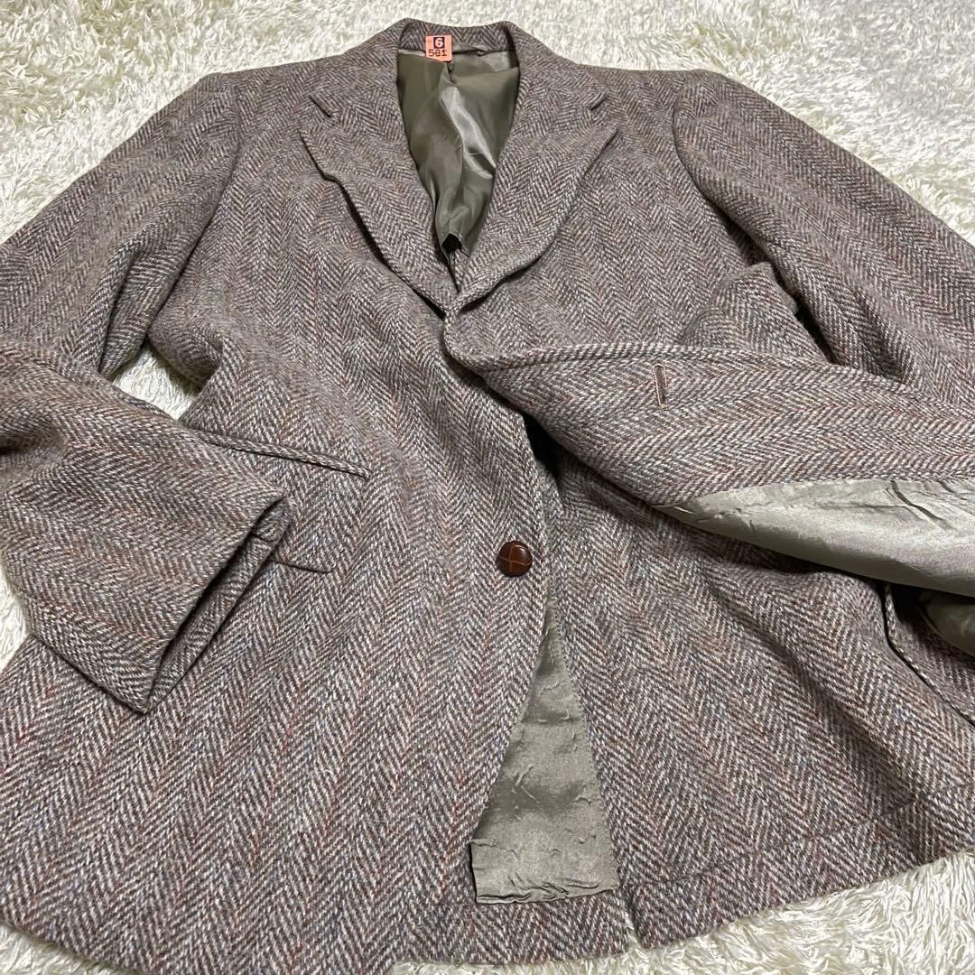 USA製　Harris Tweedハリスツイード　テーラードジャケット 管理番号 Harris Tweed ハリスツイード テーラードジャケット カーキ系 管理番号