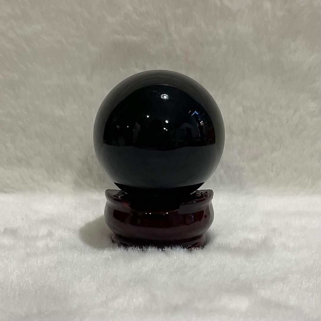約48mm 155g】黒水晶 モリオン 丸玉 台座付き 浄化 魔除け 開運 - メルカリ