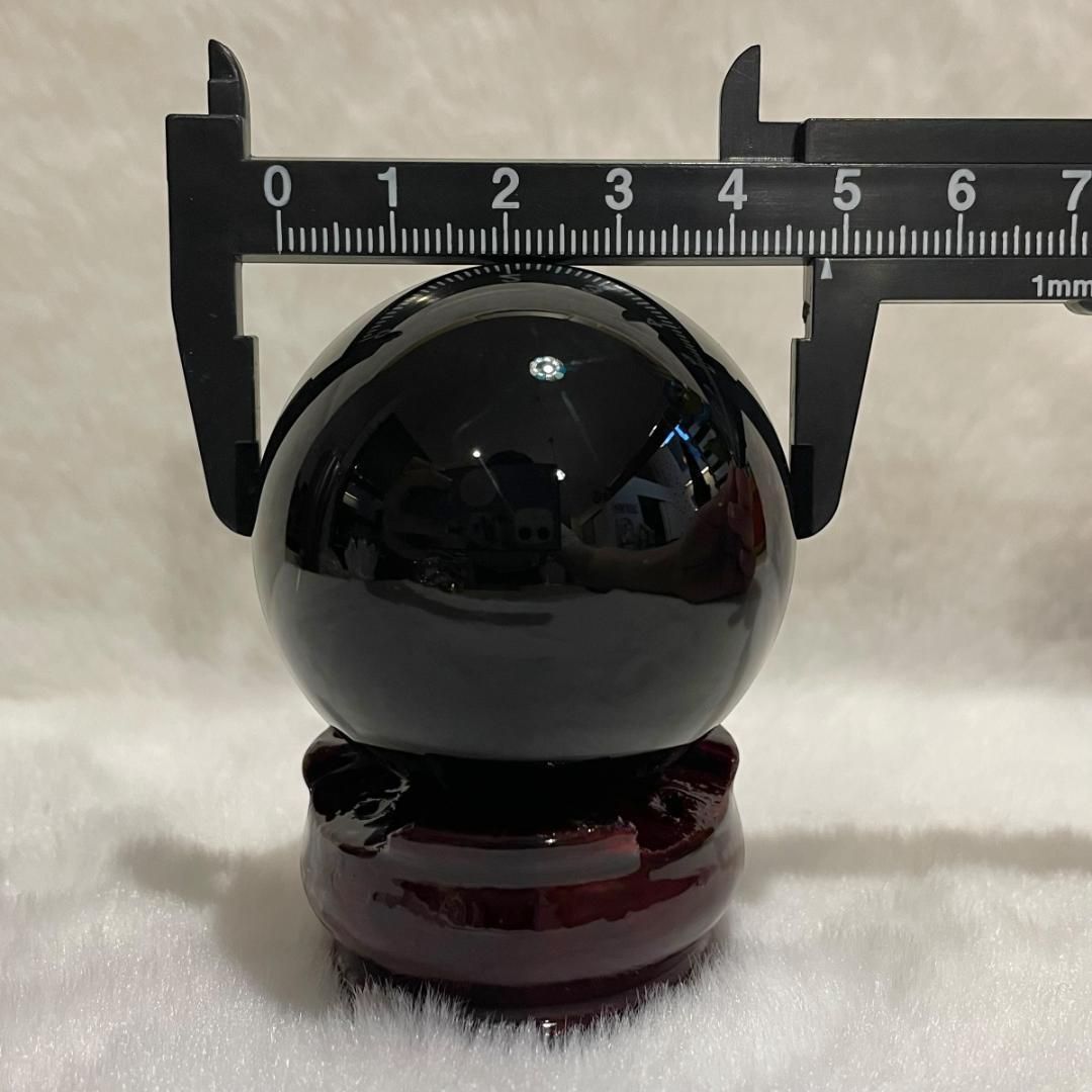 約48mm 155g】黒水晶 モリオン 丸玉 台座付き 浄化 魔除け 開運 - メルカリ