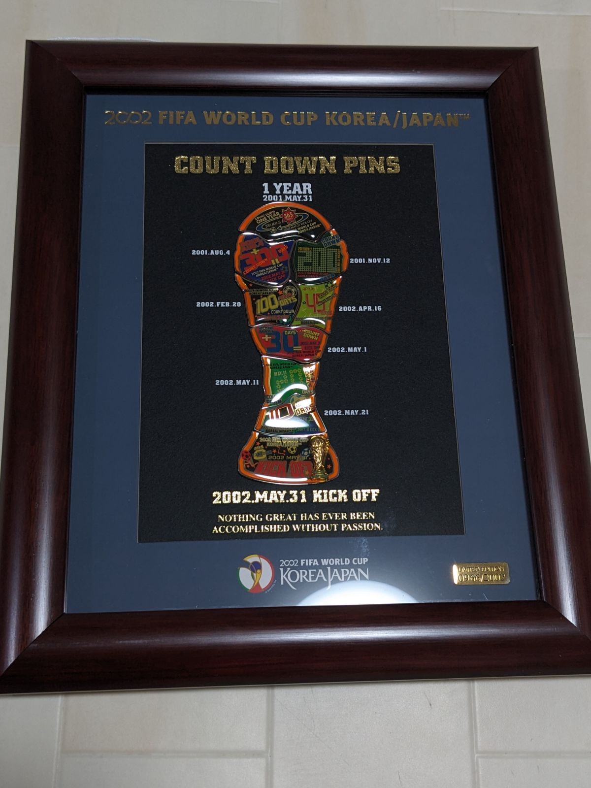 adidas　FIFA W杯2002 カウントダウンボード　希少品 2002個限定！アディダスのヒストリカルマッチボール1号球入荷