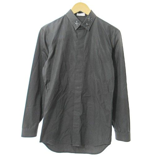 ディオールオム Dior HOMME Bee刺繍 ビーモチーフ シャツ 長袖 37 黒
