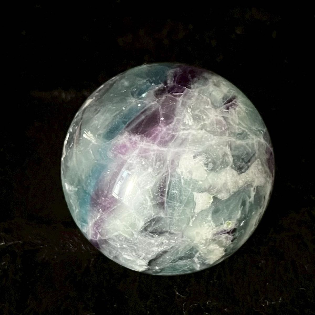 340g エンジェルフェザーフローライト スフィア】 原石 浄化 天然石 丸