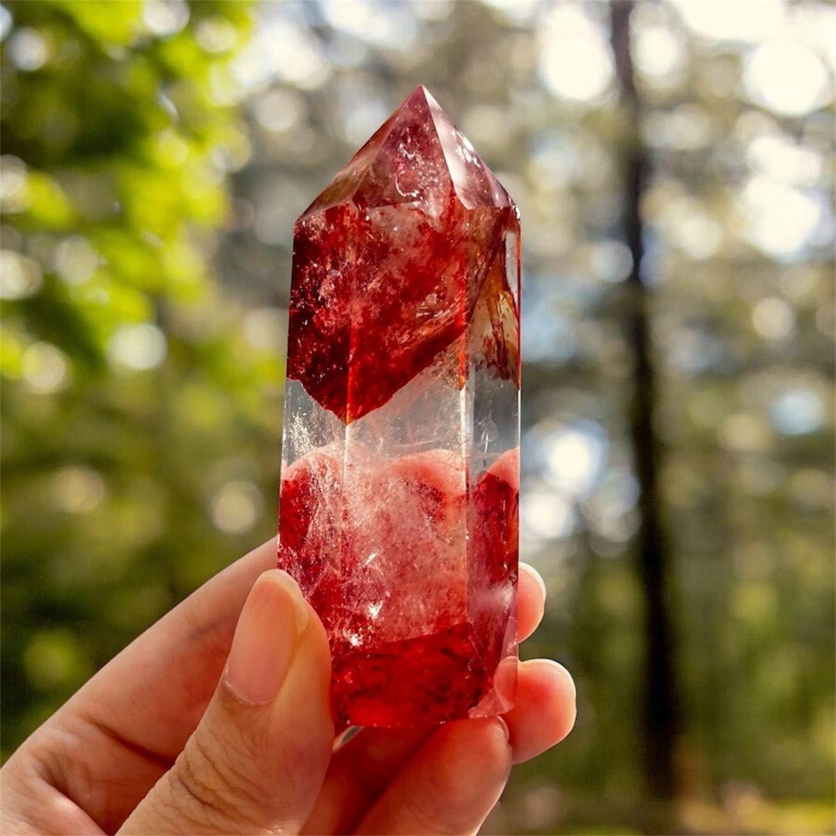 110g レッドファイアークォーツ】 原石 浄化 天然石 赤水晶 ポイント