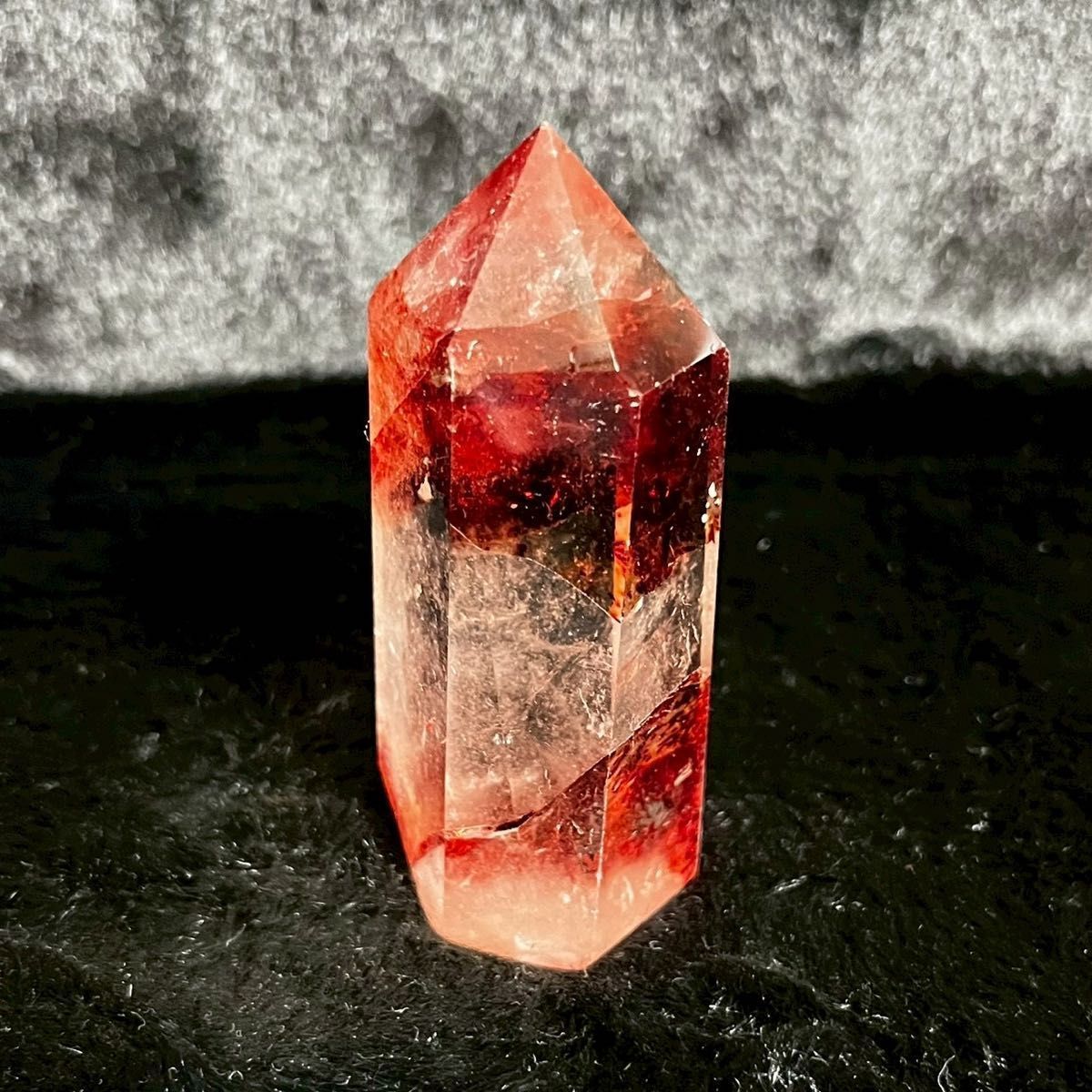 110g レッドファイアークォーツ】 原石 浄化 天然石 赤水晶 ポイント
