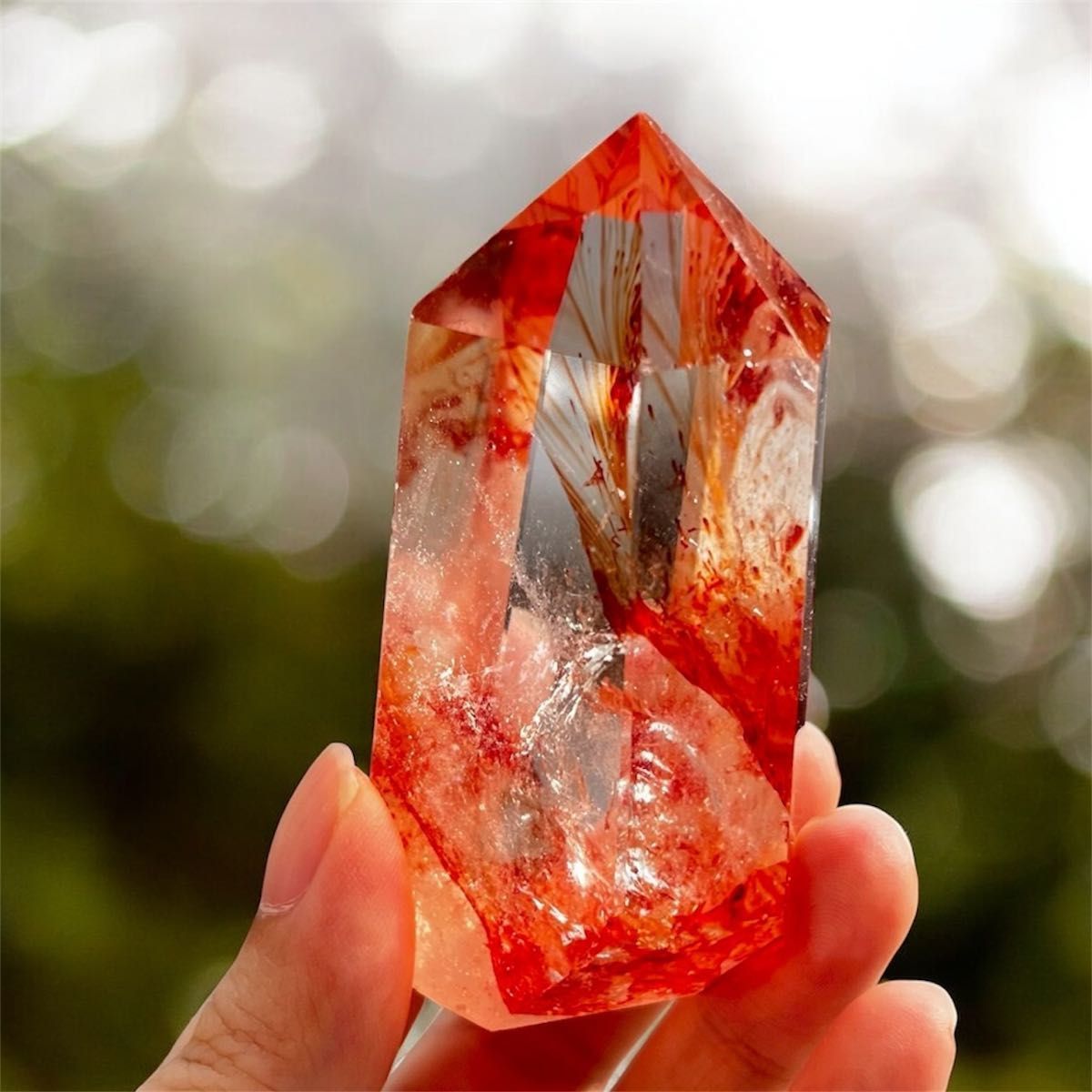132.5g レッドファイアークォーツ】 原石 浄化 天然石 赤水晶 ポイント