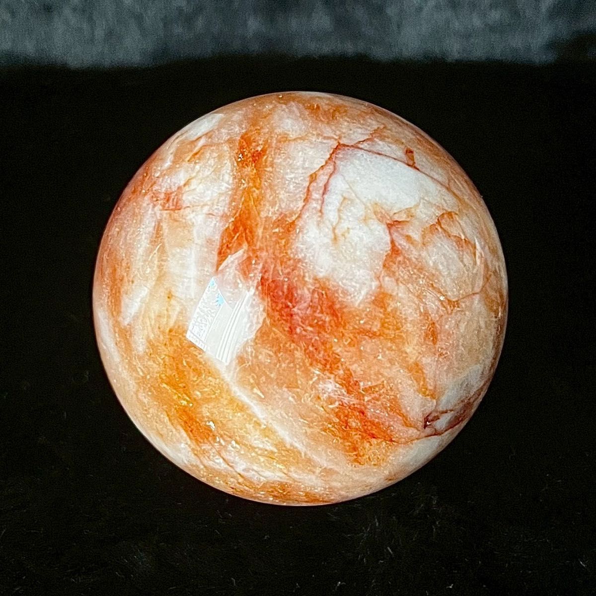 334g レッドファイアーヘマタイトクォーツ スフィア】 原石 浄化