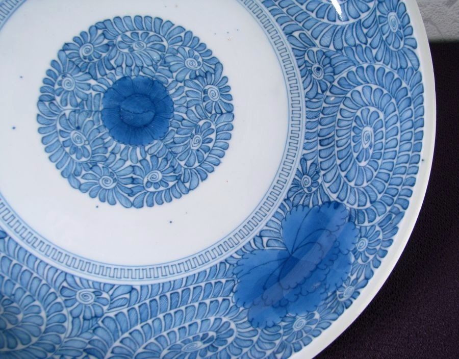 古伊万里 染付 牡丹唐草文大鉢 幅：30.5cm 江戸後期/26a043 - メルカリ