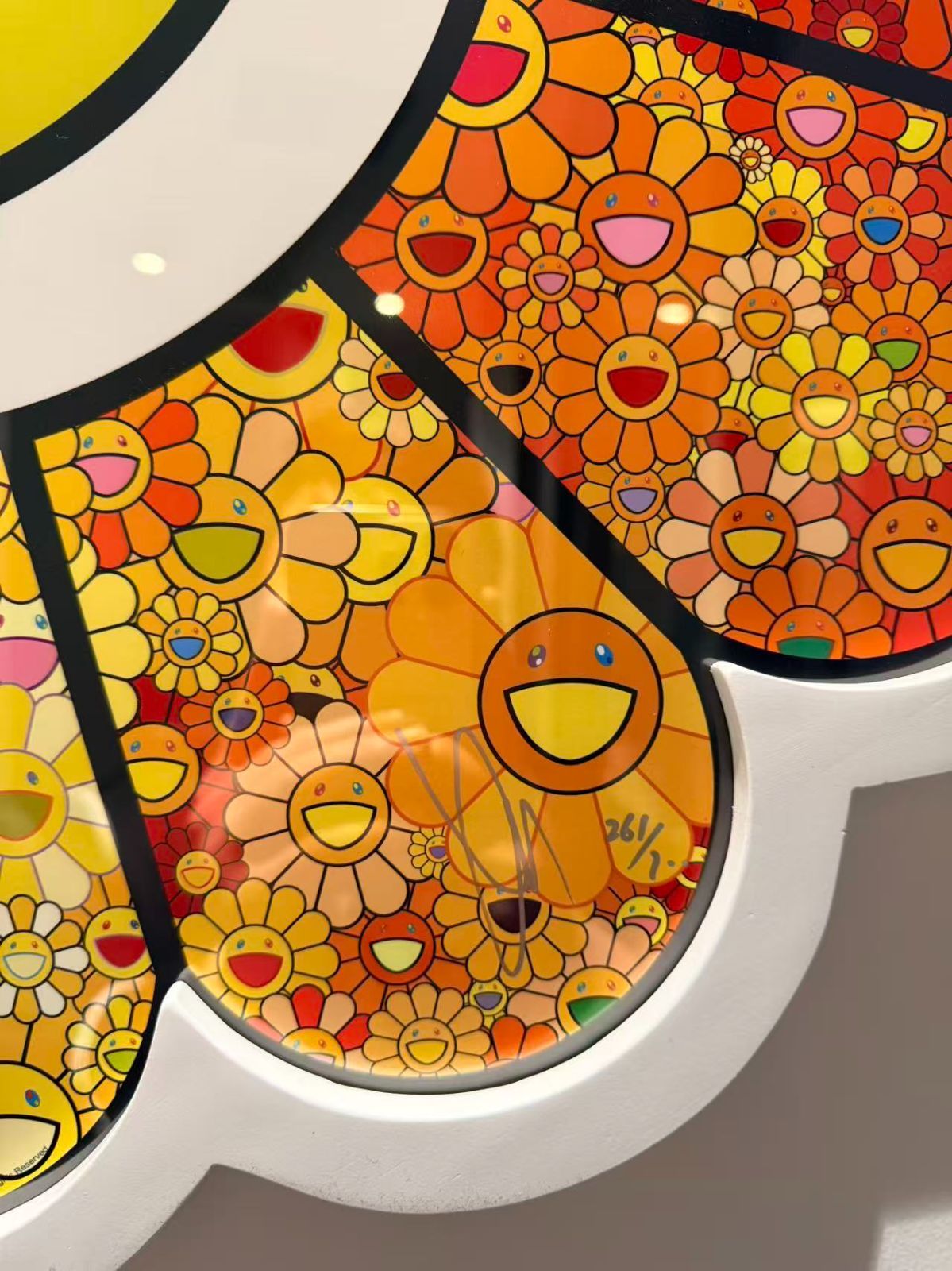 村上隆 直筆サイン入り、エディションプリント お花がスパークル